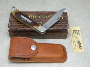 Schrade USA 125OT Delrin Linerlock Folding Hunter Knife & Pouch in Box