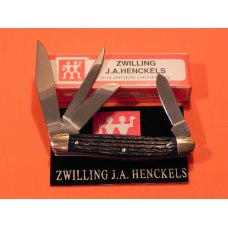 Vintage Zwilling J A Henckels 4 Blade Stockman w/ Blue Pick Bone Handles +Orig -Mdl# - HK-25-BP Vintage Zwilling J A Henckels 4 Blade Stockman w/ Blue Pick Bone Handles +Orig -Mdl# - HK-25-BP