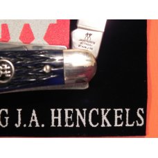 Vintage Zwilling J A Henckels 4 Blade Stockman w/ Blue Pick Bone Handles +Orig -Mdl# - HK-25-BP Vintage Zwilling J A Henckels 4 Blade Stockman w/ Blue Pick Bone Handles +Orig -Mdl# - HK-25-BP