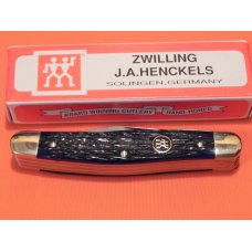 Vintage Zwilling J A Henckels 4 Blade Stockman w/ Blue Pick Bone Handles +Orig -Mdl# - HK-25-BP Vintage Zwilling J A Henckels 4 Blade Stockman w/ Blue Pick Bone Handles +Orig -Mdl# - HK-25-BP