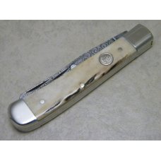Boker Solingen, Germany Bone Damascus II Stag Serial No. 003 Trapper Knife - NIB Boker Solingen, Germany Bone Damascus II Stag Serial No. 003 Trapper Knife - NIB