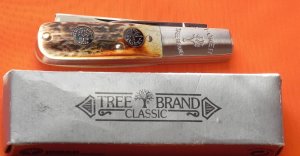 Vintage Boker 495-ST (Tree Brand) 2 Blade Barlow with Presentation Stag Handles! NOS with Orig Box