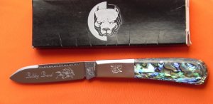 WOW 2007 Bulldog Brand HAND MADE Barlow PROTOTYPE! with FANTASTIC ABALONE Handles +Box -WOW