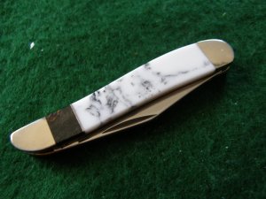 Mint White-Black lines Knife B.M.I. Cut Co USA Peanut Knife