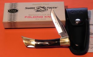 1977 Case xx Shark Tooth Folding Hunter P197 L SSP  Knife w/ Sheath, Instructions and Orig Box - NOS