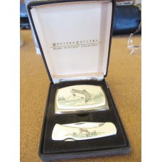 Western Knife & Belt Buckle With Fish Set Western Knife & Belt Buckle With Fish Set
