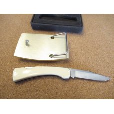 Western Knife & Belt Buckle With Fish Set
