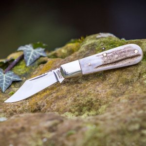 THE BARLOW CLASSIC STAG HANDLE POCKET KNIFE HANDMADE IN UK