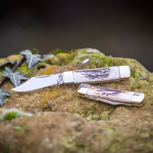 THE ASTOR CLASSIC STAG HANDLE POCKET KNIFE HANDMADE IN UK
