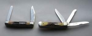 Stag Knife Set from IBCA 1995 Case 5354 Three Blade Trapper Robeson Shuredge Moose Mint