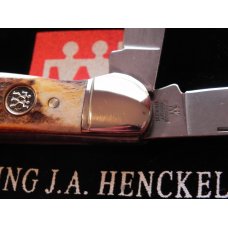 J A Henckels Copperhead Pocket Knife w/ Great Stag Handles! NOS with Henckels Box J A Henckels Copperhead Pocket Knife w/ Great Stag Handles! NOS with Henckels Box