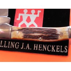 J A Henckels Copperhead Pocket Knife w/ Great Stag Handles! NOS with Henckels Box J A Henckels Copperhead Pocket Knife w/ Great Stag Handles! NOS with Henckels Box