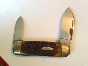 CASE XX SUNFISH / ELEPHANT TOE KNIFE; BONE HANDLES; 6250 STYLE