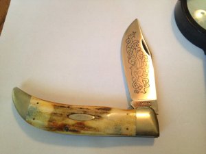 Case XX HANDMADE USA 5172 SSP three dots stag handle, engraved blade