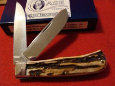 Case Classic Jumbo Trapper 5223 -1 of 223 with Beautiful Highly Textured Stag & Case Bowtie Shield