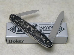 Boker Solingen Germany Rostfrei No. 350 Metal Hunting Bird Dog Pen Knife in Box