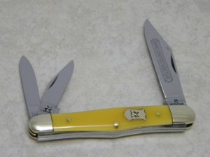 Kissing Crane Robt Klaas Solingen Germany Yellow 2736XIII Hand Crafted Whittler Knife c.1974