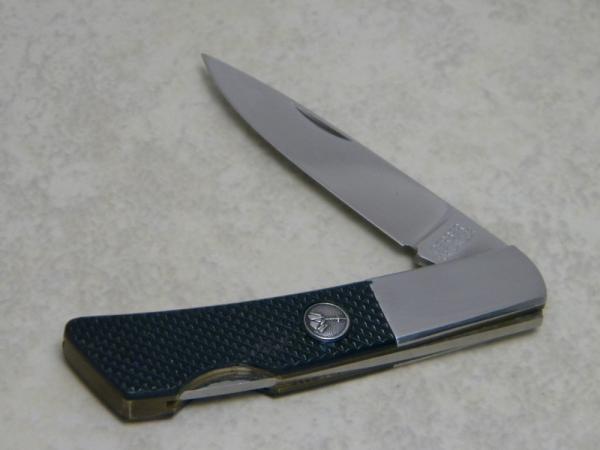 Gerber Portland Oregon Silver Knight by Sakai Japan Checkered Green Lockback Knife Gerber Portland Oregon Silver Knight by Sakai Japan Checkered Green Lockback Knife