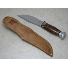 Jean Case Cut. Co. Little Valley NY Stacked Leather Fixed Blade Sheath Knife