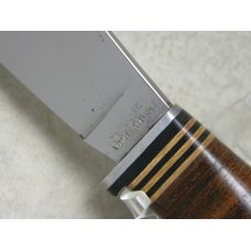 Jean Case Cut. Co. Little Valley NY Stacked Leather Fixed Blade Sheath Knife
