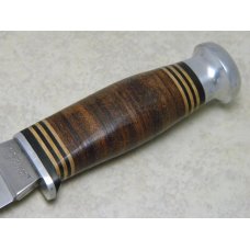 Jean Case Cut. Co. Little Valley NY Stacked Leather Fixed Blade Sheath Knife