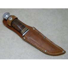 Jean Case Cut. Co. Little Valley NY Stacked Leather Fixed Blade Sheath Knife