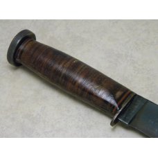 Western Boulder Colo. Stacked Leather WWII Mark 1 Fixed Blade Sheath Knife with Blued Blade Western Boulder Colo. Stacked Leather WWII Mark 1 Fixed Blade Sheath Knife with Blued Blade