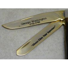 Case USA 1986 Great American Statesman George Washington 6254 Bone Trapper Knife & Coin in Box 