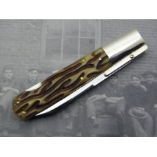 Schatt & Morgan File & Wire, 04121L, Swing Guard Lock Back Hunter, worm groove bone Schatt & Morgan File & Wire, 04121L, Swing Guard Lock Back Hunter, worm groove bone