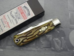 Schatt & Morgan File & Wire, 04213T, Large Trapper, worm groove bone