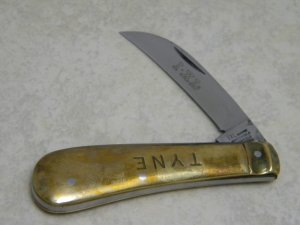 I* X.L. George Wostenholm Sheffield England Brass TYNE Hawkbill Pruning Knife