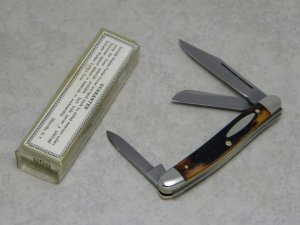 Schrade NY USA 808 Delrin Small Serpentine Stockman Knife in Tube