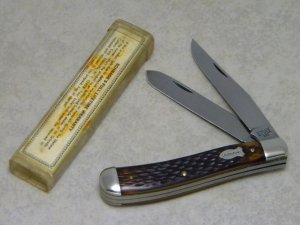 Schrade NY USA 293 Jigged Delrin Trapper Knife in Tube