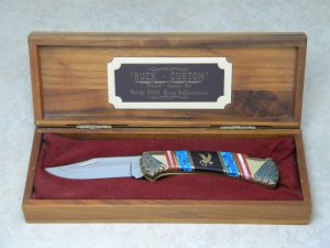 Buck Custom USA David Yellowhorse 112 Ranger Folding Lockback Knife in Box