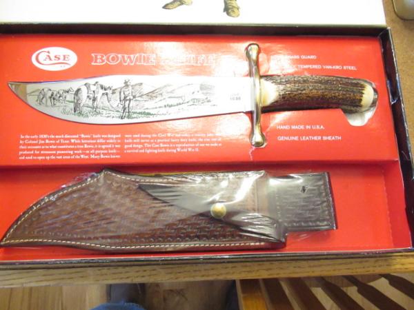 1980 Case XX Fixed Blade Stag Handle Bowie 1836 Jim Bowie Design 1980 Case XX Fixed Blade Stag Handle Bowie 1836 Jim Bowie Design