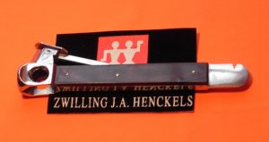 Vintage Zwillingswerk, J A Henckels Long Cigar Cutter / Box opener Tool w/ Wood Looking Handles -NM
