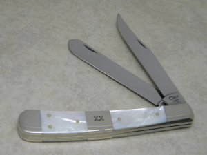 Case XX USA 3 Dot (1997) Split Pearl 8251 SS Large Banana Trapper Knife