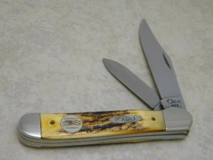 Case XX USA 4 Dot (1996) Genuine Stag 5249 SS "American Trucker" Copperhead Knife - PROTO