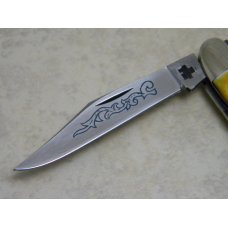 Case XX Stainless USA 3 Dot (1977) Stag 52087 SSP Blue Scroll Jack Knife Case XX Stainless USA 3 Dot (1977) Stag 52087 SSP Blue Scroll Jack Knife