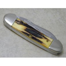 Case XX USA 4 Dot (1996) Genuine Stag 54131 SS "Big Chief" 4 Blade Canoe Knife