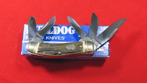 Bulldog Brand Sowbelly Knife  Stag Fighting Dogs 5 Blade Acorn Surgical Instrument Stainless Steel