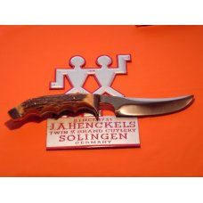 Vintage J A Henckels Safari Skinning / Hunting / Camping knife w/ Orig Sheath & Great STAG Handles!