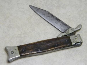 Vintage J.A. Henckels Genuine Stag Swing Guard Picklock Knife - Very Rare Henckels Pattern
