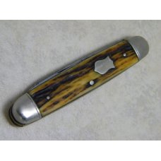 Vintage J.A. Henckels Germany Genuine Stag Split Backspring Whittler Knife - All Blades Stamped Vintage J.A. Henckels Germany Genuine Stag Split Backspring Whittler Knife - All Blades Stamped