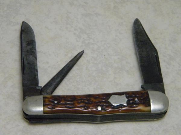 Vintage E.C. Simmons Keen Kutter St. Louis MO Beautiful Bone Punch Blade 3 Backspring Whittler Knife