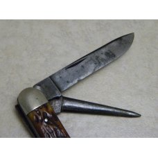 Vintage E.C. Simmons Keen Kutter St. Louis MO Beautiful Bone Punch Blade 3 Backspring Whittler Knife