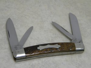 Vintage H. Boker & Co.'s Cutlery Germany Bone 4 Tree Large Congress Knife c.1869-1914 