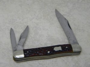 Vintage J.A. Henckels Germany Beautiful Bone Split Backspring Whittler Knife - All Blades Stamped