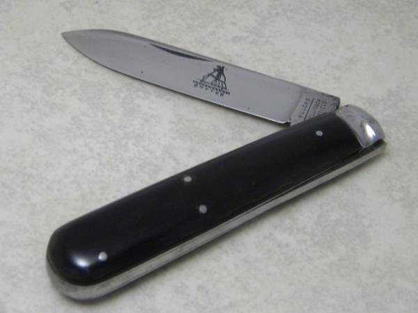 Vulcan T Ellin & Co. Sheffield Genuine Black Horn Large Single Blade Jack Knife c.1846-1944 Vulcan T Ellin & Co. Sheffield Genuine Black Horn Large Single Blade Jack Knife c.1846-1944