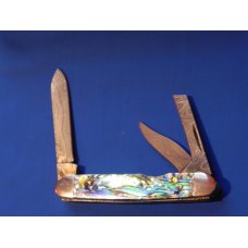 Bear & Son Cutlery "Custom Edition" Whittler with Abalone Handles and Damascus Blades - #45 of 250 Bear & Son Cutlery "Custom Edition" Whittler with Abalone Handles and Damascus Blades - #45 of 250
